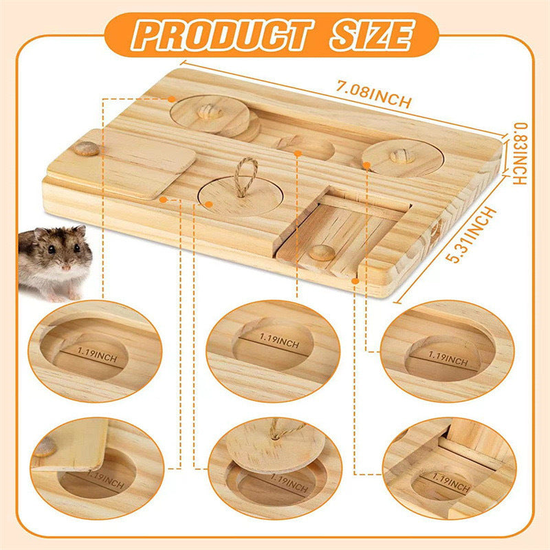 Wooden Hamster Feeder Household