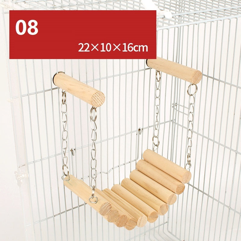 Hamster Natural Wooden Fence Swing Toy