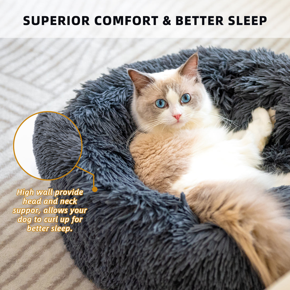 Dog Beds For Small Dogs Round Plush Cat