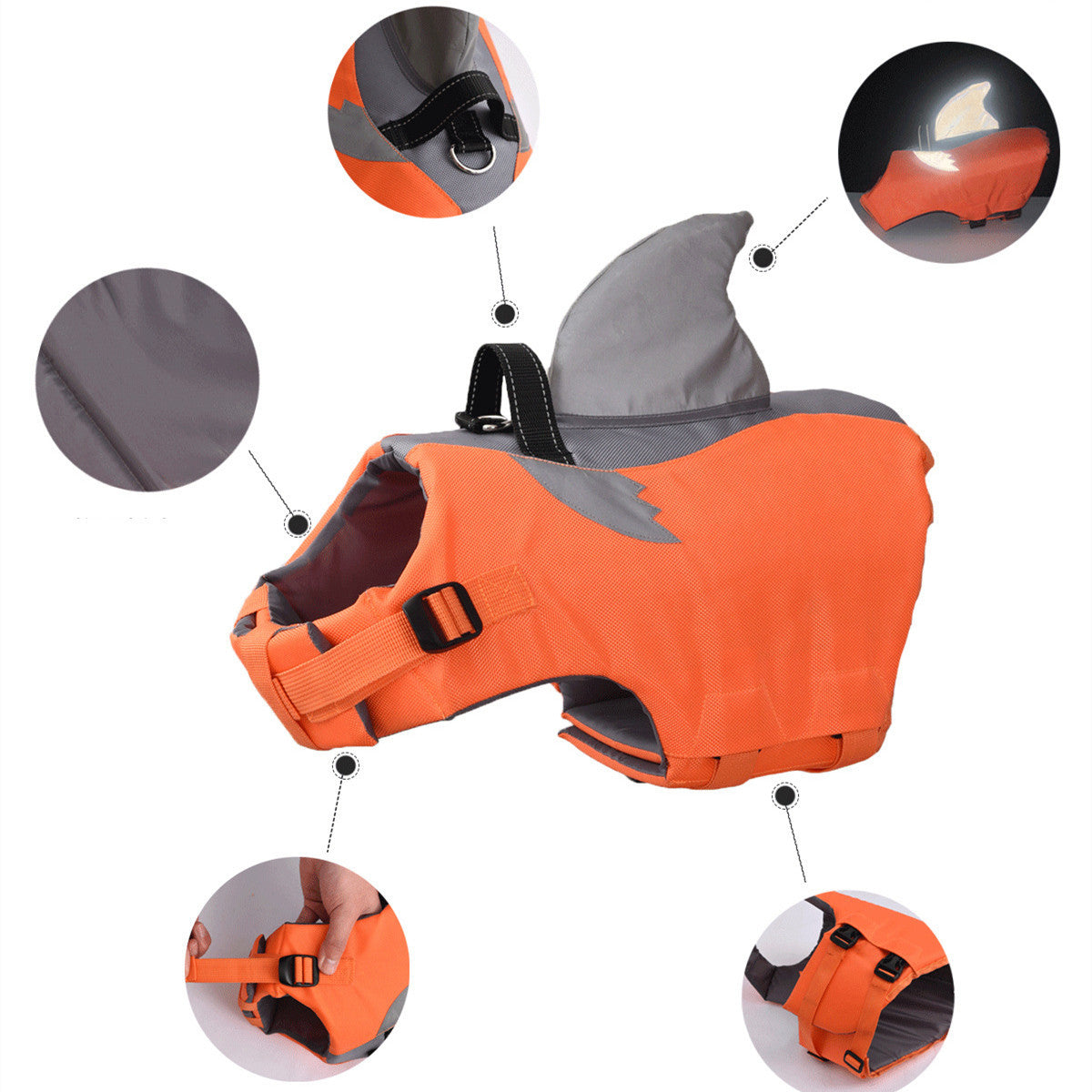 New Flying Shark Fin Life Jacket Dog Outdoor