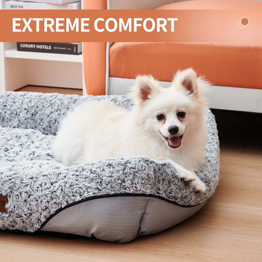 Swirl Rose Velvet Dog Beds For Small Medium Dogs