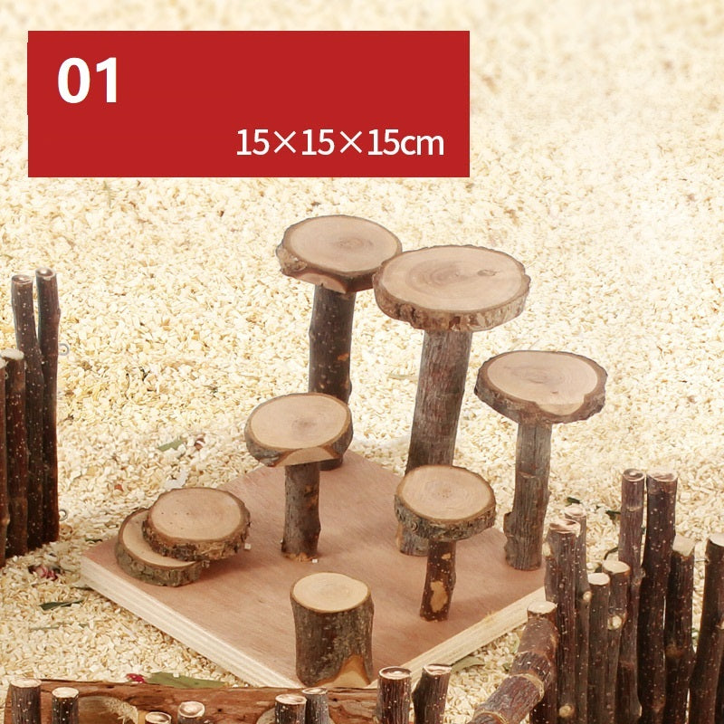 Hamster Natural Wooden Fence Swing Toy